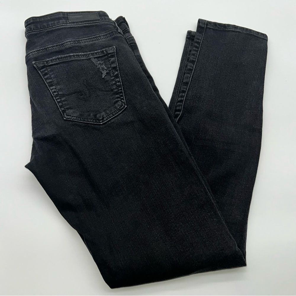 AG Adriano Goldschmied The Stevie Ankle Slim Straight Ankle Black Denim Jean-26R